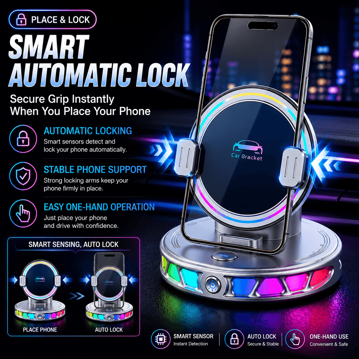 Electric Wireless Charging Car Phone Holder